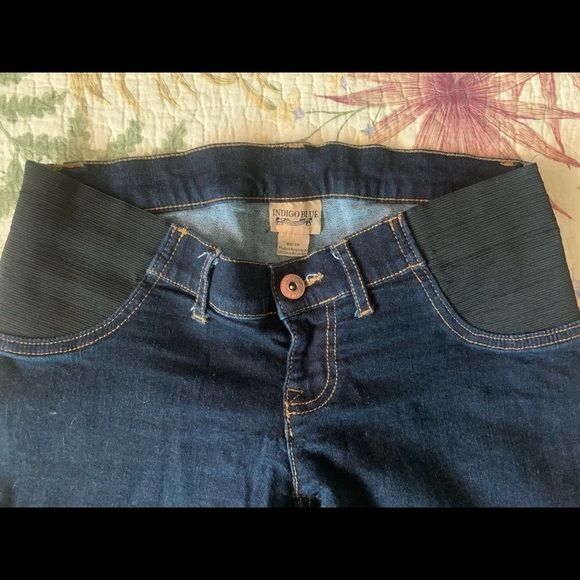 Indigo Blue Maternity Shorts - Picture 2 of 4